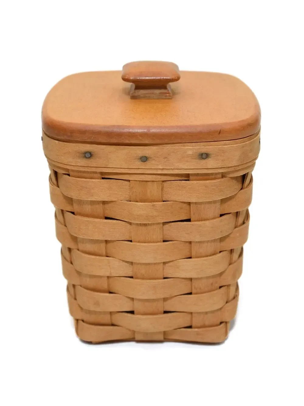 Longaberger 1996 Square Medium Spoon Basket With Lid